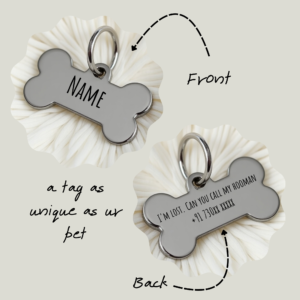 Personalized bone-shaped pet tag mockup