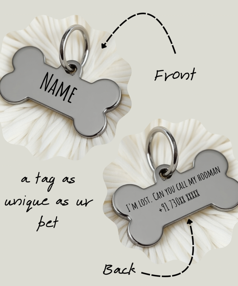 Personalized bone-shaped pet tag mockup