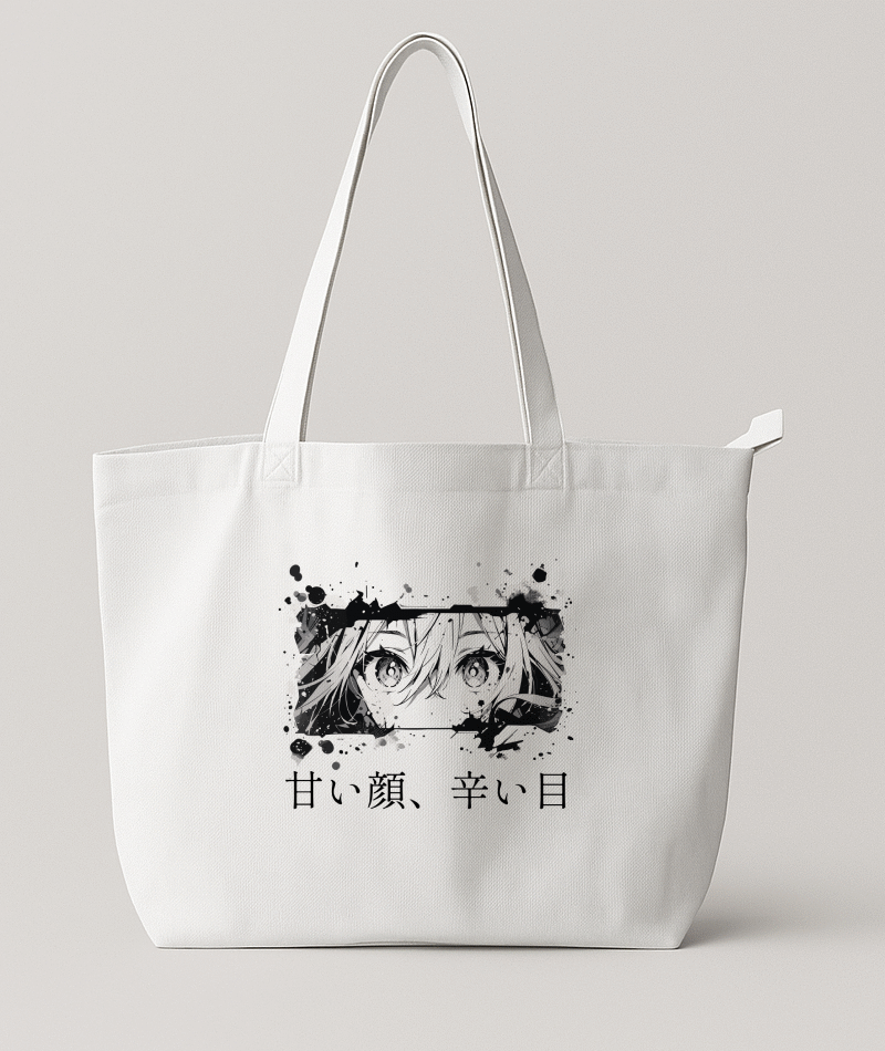 The Piercing Gaze Tote Bag – Anime-Inspired Canvas Bag