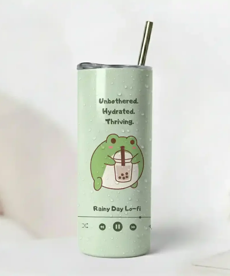 Rainy Day Lo-fi Frog Tumbler 20 oz